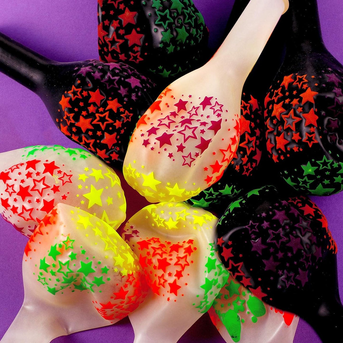 Fluorescent Star Balloons, Glow Balloons Night Party Balloons, Party Balloons Night Glow Balloons, For Nightclub Theme Party