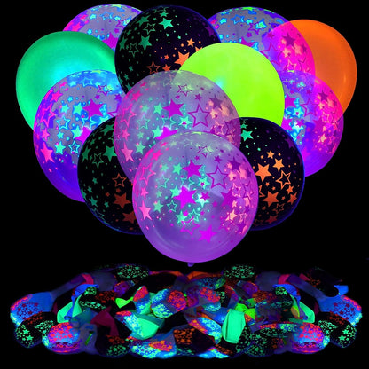 Fluorescent Star Balloons, Glow Balloons Night Party Balloons, Party Balloons Night Glow Balloons, For Nightclub Theme Party