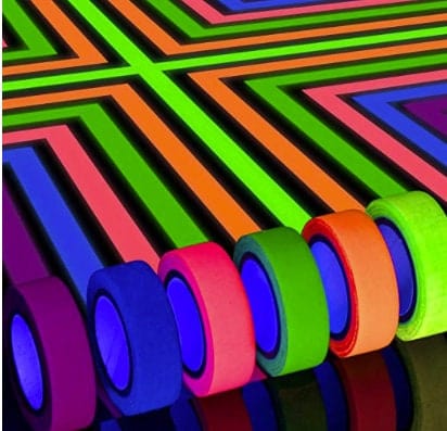 Glow in The Dark Tape, Adhesive Black Light Tape Sets, Fluorescent UV Black light for UV Party, neon tape, glow tape, glow in dark tape