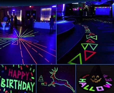 Glow in The Dark Tape, Adhesive Black Light Tape Sets, Fluorescent UV Black light for UV Party, neon tape, glow tape, glow in dark tape