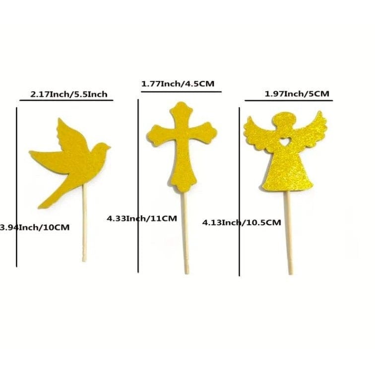 Golden Glitter Divine Cupcake Inserts: Elevate Sacred Moments!