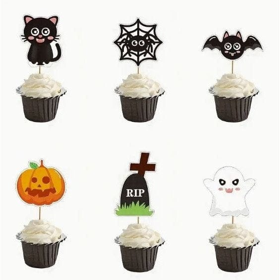 Gothic Elegance: 12pcs Cake Insert Flags for Memorable Celebrations!