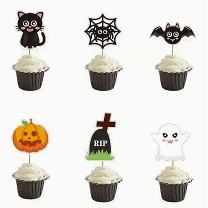 Gothic Elegance: 12pcs Cake Insert Flags for Memorable Celebrations!