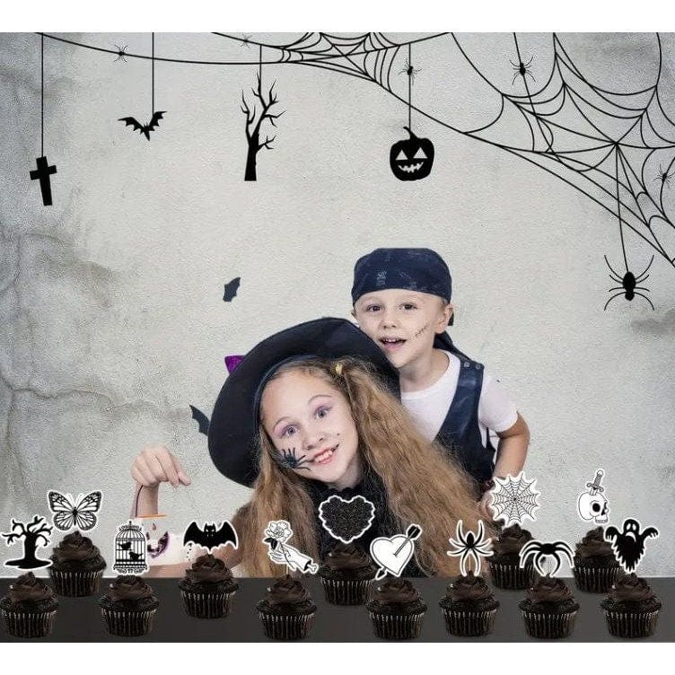 Gothic Elegance: 12pcs Cake Insert Flags for Memorable Celebrations!