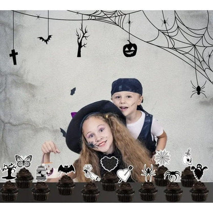 Gothic Elegance: 12pcs Cake Insert Flags for Memorable Celebrations!