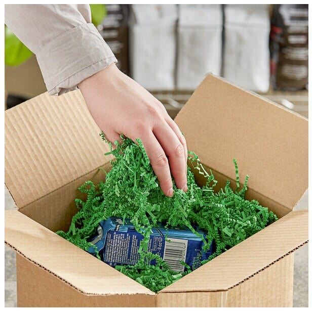 Green Crinkle Paper, Void filler, Shredded paper, Gift box filler & Wrapping, Basket Cushioning, wedding gift box, Paper Party supplies