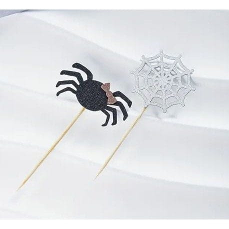 Halloween Cupcake Toppers: Glittery Ghosts & Spiders