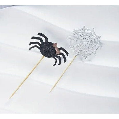 Halloween Cupcake Toppers: Glittery Ghosts & Spiders