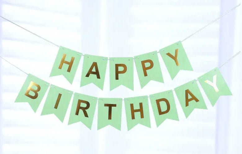 Happy Birthday Pennant Flags, Bunting Banner Hanging Decoration, Wedding Bridal Engagement Shower Birthday Anniversary Party Supplies