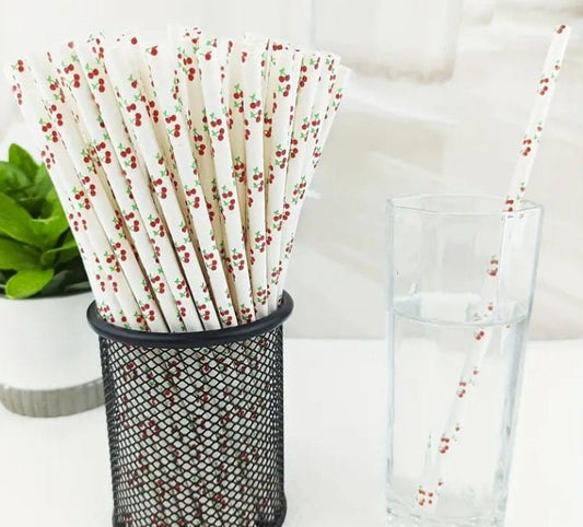 Juicy Delight: Fruit-Themed Eco-Friendly Paper Straws for Vibrant Sipping Experiences