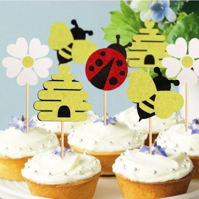 Ladybug and Bee Cupcake Toppers: Party Decor