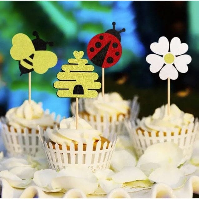 Ladybug and Bee Cupcake Toppers: Party Decor