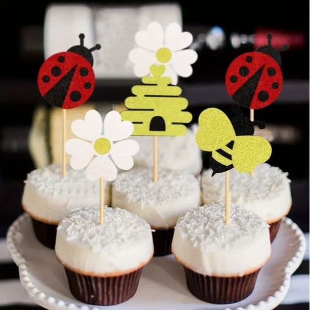 Ladybug and Bee Cupcake Toppers: Party Decor