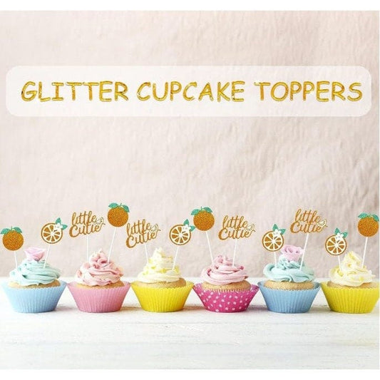 Little Cutie Glitter Cupcake Toppers: Sweet Decorations