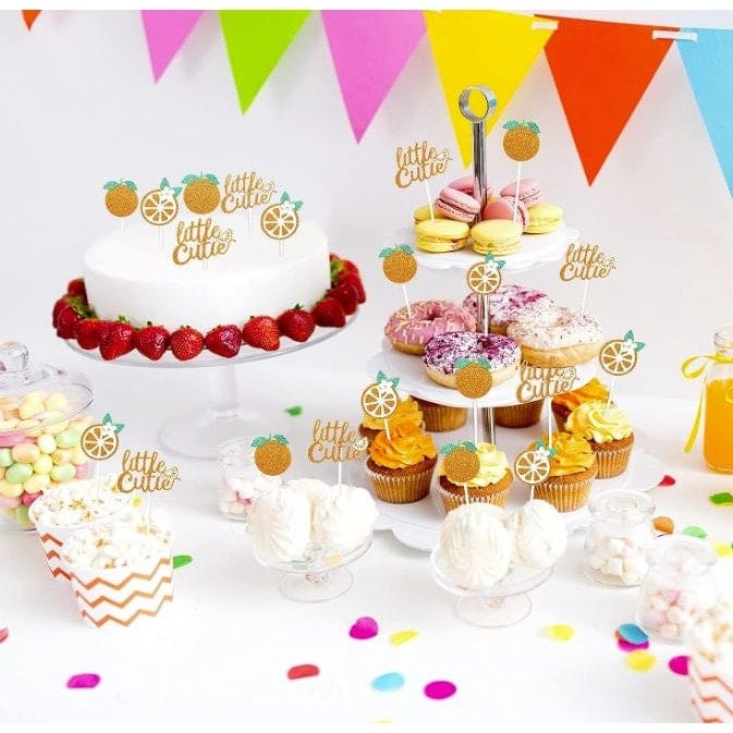 Little Cutie Glitter Cupcake Toppers: Sweet Decorations