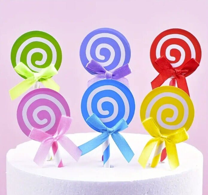 Lollipop Cake Toppers, Sweet Candy Lollipop Cake Decor, Candy Donut Theme Decoration Supplies, Dessert Table Dress Up