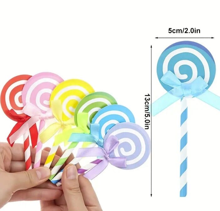 Lollipop Cake Toppers, Sweet Candy Lollipop Cake Decor, Candy Donut Theme Decoration Supplies, Dessert Table Dress Up