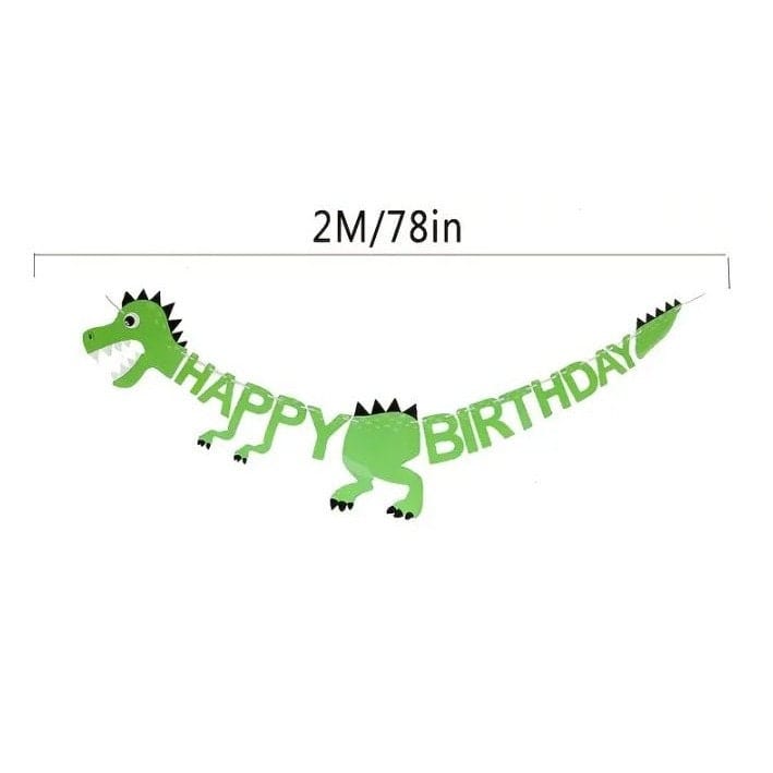 Orange Dinosaur Birthday Flag Decoration: Prehistoric Party Fun
