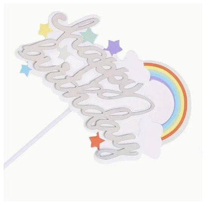 Rainbow Happy Birthday Cake Insert: Party Decor