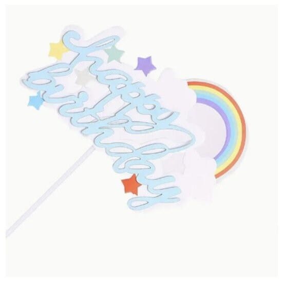 Rainbow Happy Birthday Cake Insert: Party Decor