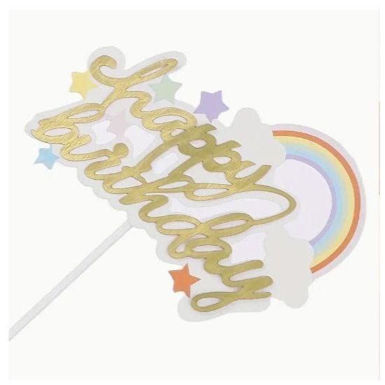 Rainbow Happy Birthday Cake Insert: Party Decor