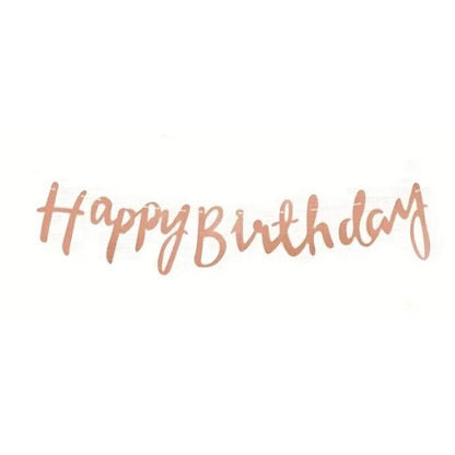 Rose Gold happy birthday banner- Make Your Birthday Party Memorable with this HAPPY BIRTHDAY Hanging Flag Banner!
