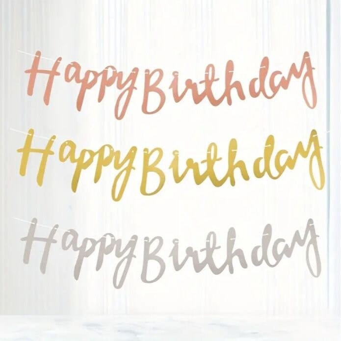 Rose Gold happy birthday banner- Make Your Birthday Party Memorable with this HAPPY BIRTHDAY Hanging Flag Banner!