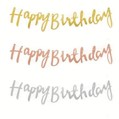 Rose Gold happy birthday banner- Make Your Birthday Party Memorable with this HAPPY BIRTHDAY Hanging Flag Banner!