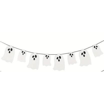 Shimmering Halloween Ghost Banner: Hauntingly Stylish Decor!