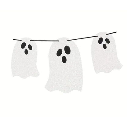 Shimmering Halloween Ghost Banner: Hauntingly Stylish Decor!