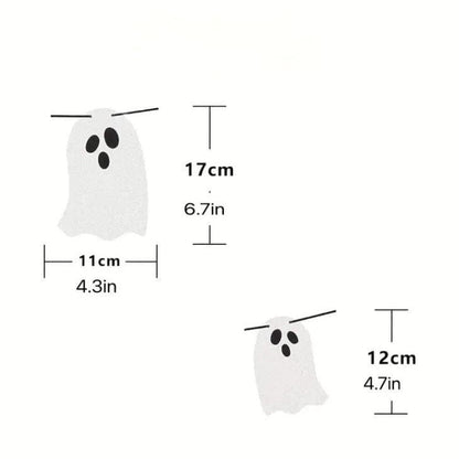 Shimmering Halloween Ghost Banner: Hauntingly Stylish Decor!
