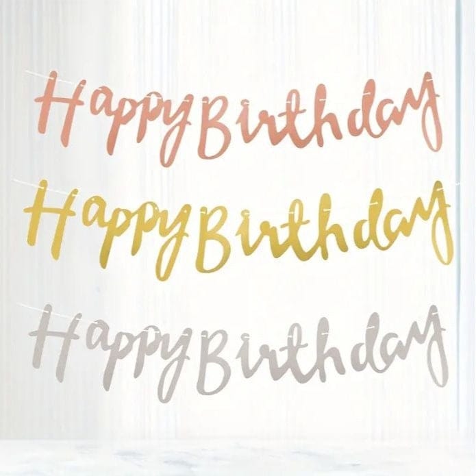 Silver happy birthday banner- Make Your Birthday Party Memorable with this HAPPY BIRTHDAY Hanging Flag Banner!