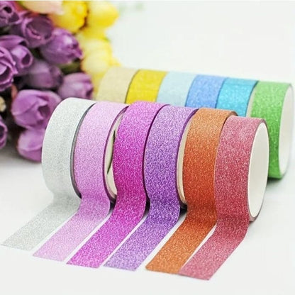 Sparkle & Shine: Foil Glitter Tape Set for DIY Crafts, Albums, and More! Add Glam to Your Creations with Radiant Tape!