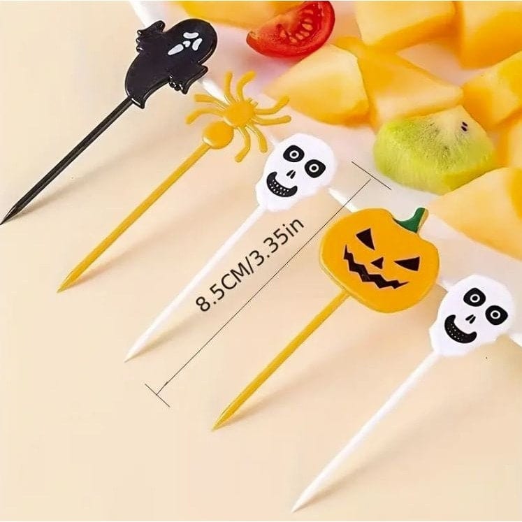 Spooky Fruit Fork Set: 15 Halloween-Themed Picks for Platters!