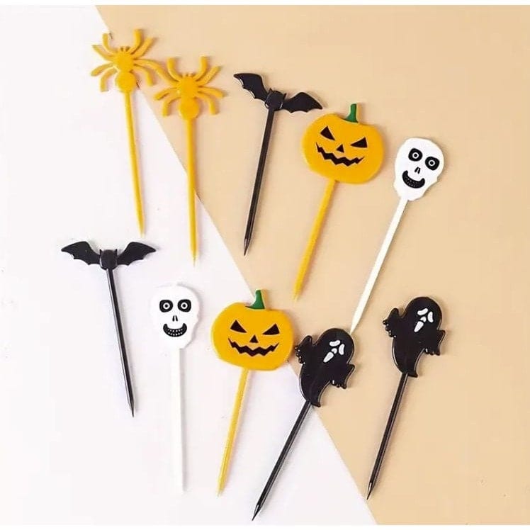 Spooky Fruit Fork Set: 15 Halloween-Themed Picks for Platters!
