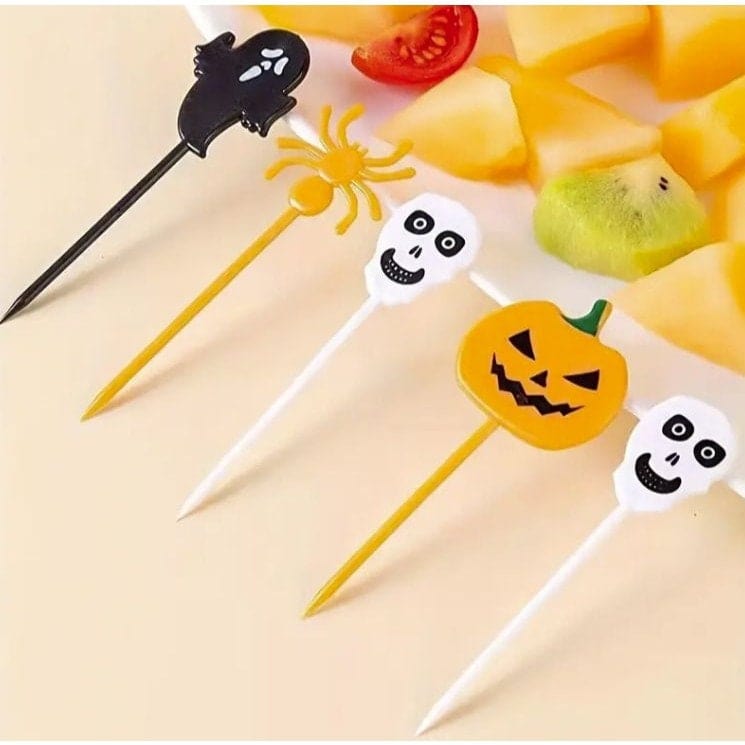 Spooky Fruit Fork Set: 15 Halloween-Themed Picks for Platters!