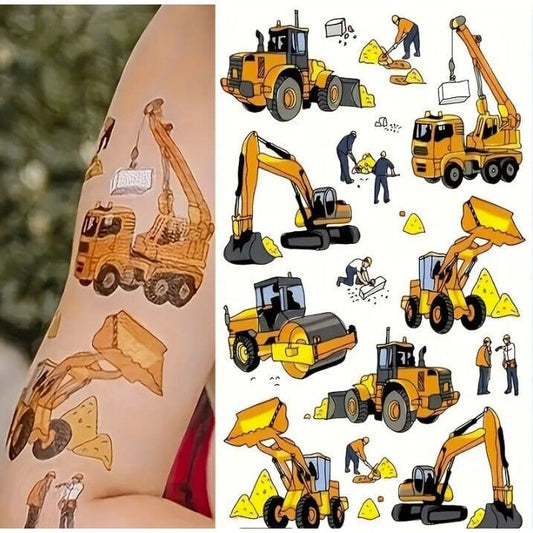 Temporary Tattoos - Excavator Bulldozer Builder