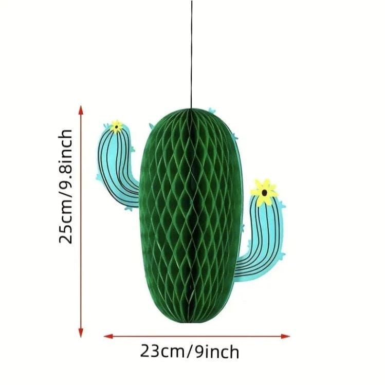 Three-dimensional Cactus Honeycomb Ornament Cactus Ball Decoration Party Decoration 3-Piece Latte Flower Set