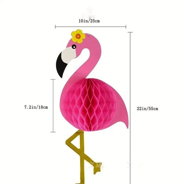 Size of honeycomb hanging flamingo