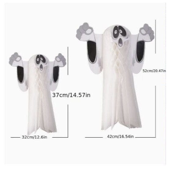 2 sizes of white ghosts with sizes