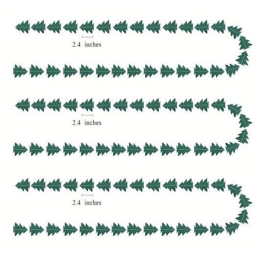 3 Mini Christmas tree strands and size on garland