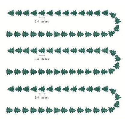 3 Mini Christmas tree strands and size on garland